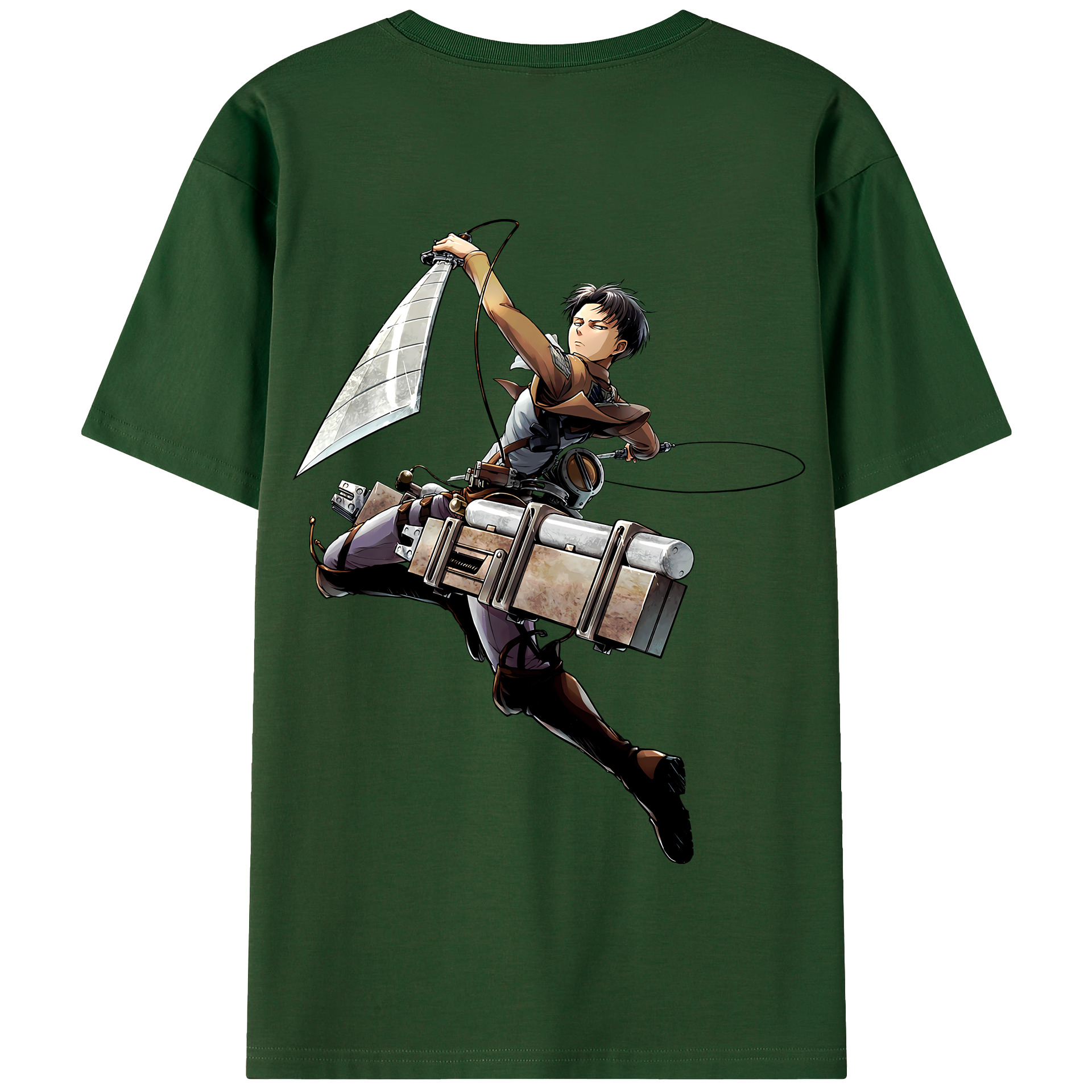 （画像用） 進撃の巨人 リヴァイ·アッカーマン Attack on Titan Levi Ackerman 綿100％半袖Tシャツ（背面プリント）